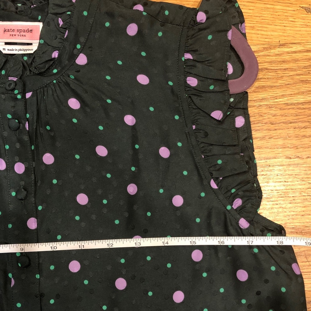 NWOT kate spade Hunter green Sleeveless Polka Dot Top. - Picture 7 of 10